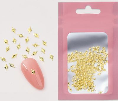 Abatare 200Pcs Gold Star Nail Charms 3D Alloy Nail Art Charms Cute Cross Star Nail Decorations Kawaii Charms for Nails Nail Charms for Acrylic Nails Supplies Gold DIY Nail Art Decoration Accessories