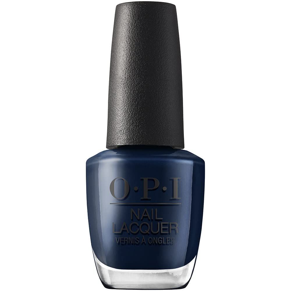 OPI Nail Lacquer Midnight Mantra | Opaque Dark Blue Crme Chip Resistant Nail Polish | Vegan, Fast Drying, Streak Free