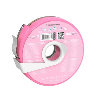 Staleks Pro Disposable White Abrasive Tape papmAm Expert - 180 Grit - 7m Roll in Plastic Case - Glueless Replaceable Abrasive - Professional Nail Shaping - Manicure &amp; Pedicure