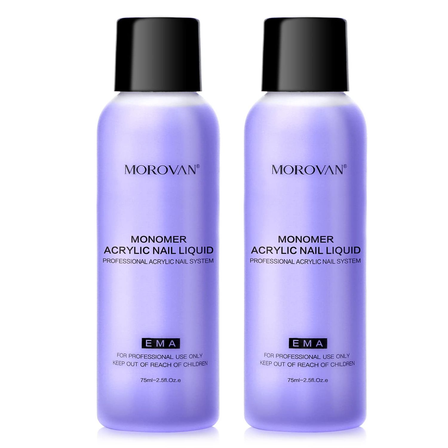 Morovan Monomer Acrylic Nail Liquid - Non-Yellow Nail Monomer Liquid 2PCS 2.5OZ for Acrylic Powder Medium Drying Time