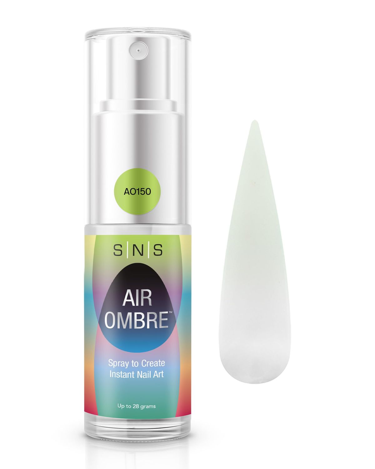 SNS Air Ombre Nail Spray Powder (White, AO150) - Nail Art Manicure Designs Using Spray-On Tech - For Beginner Nail Techs &amp; DIY Enthusiasts - Works With Dip Powder, UV Gel &amp; Acrylic