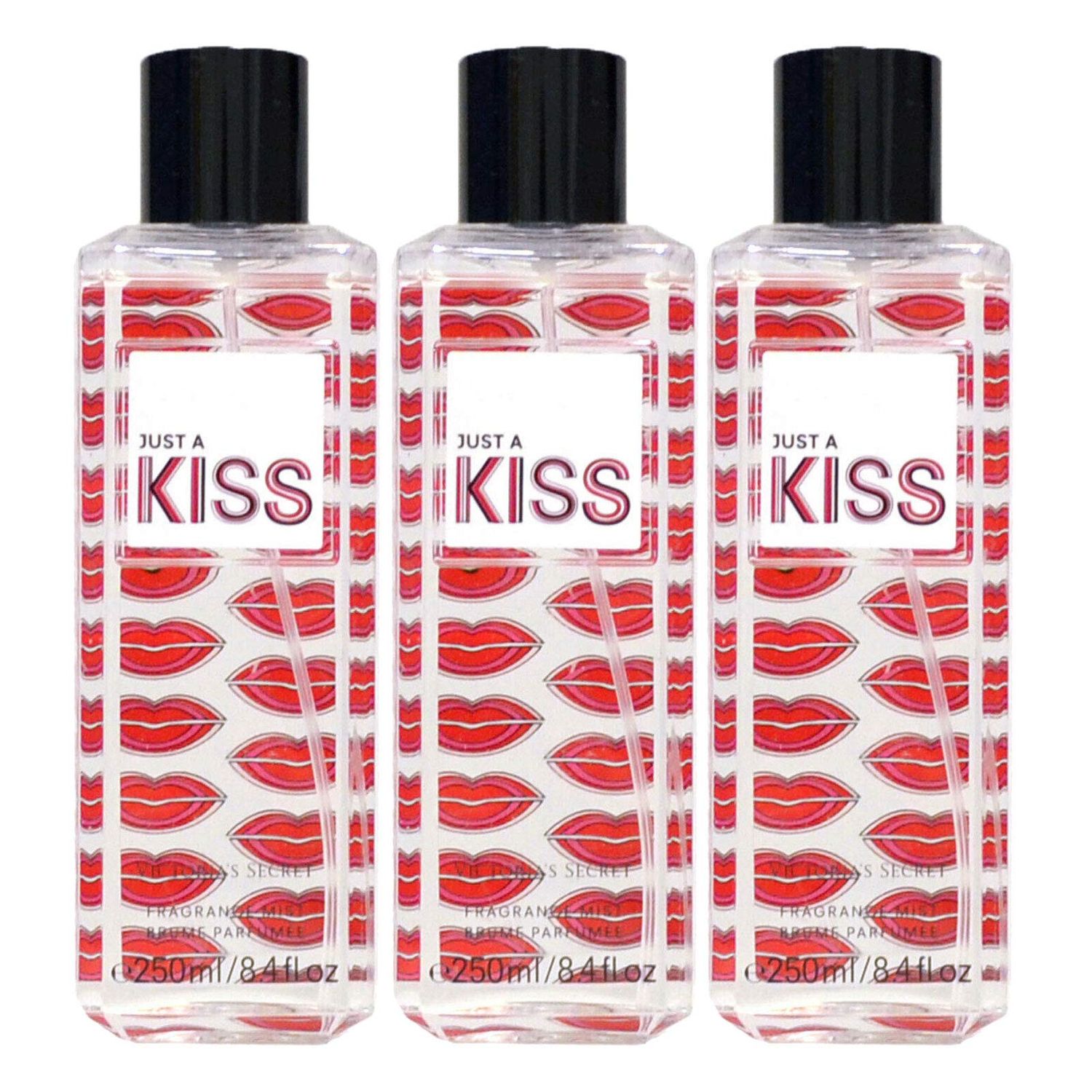 Victorias Secret Lot of 3 Fragrance Mist 8.4 Fl Oz Each (Just A Kiss)