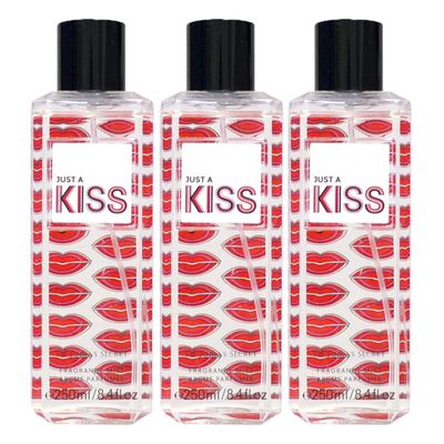 Victorias Secret Lot of 3 Fragrance Mist 8.4 Fl Oz Each (Just A Kiss)