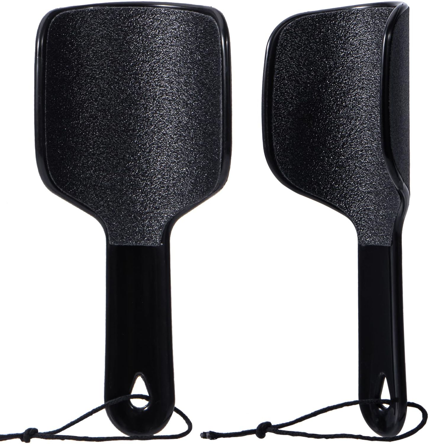 Beomeen Curved Foot File for Smoother Feet, 2 Pcs Double Sided Heel Scraper Foot Scrubber for Dead Cracked Skin Callus Remover, Scrubber and Exfoliator, U-Shaped Pedicure Tool Gift, Black