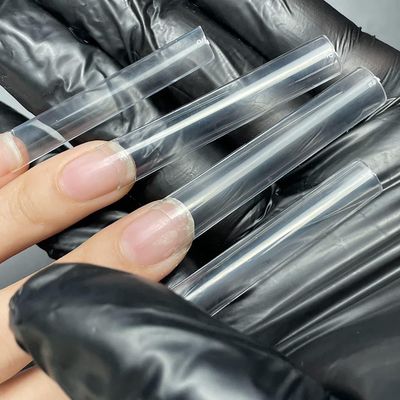 Ohlove 504Pcs Extra Long C Curve Nail Tips XXXL Clear Square Half Cover Nails for Acrylic Nails