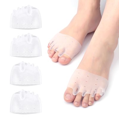 4pcs Silicone Toe Separators, Toe Spacers for Women Soft High Elasticity Toe Dividers Spreaders with Breathable Holes Foot Support Correct Comfort Corrector Tool for Overlapping Toes