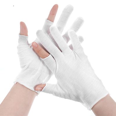 12 Pairs Cotton Moisturizing Gloves Touchscreen White Fingerless Cotton Gloves for Dry Hands Sleeping Spa Treatment Cotton Gloves Eczema Moisturizing Gloves