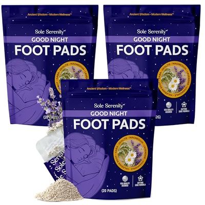 Lure Essentials Sole Serenity Good Night Foot Pads with Magnesium Glycinate, Valerian Root, Lavender (Calming) (3 Pack)