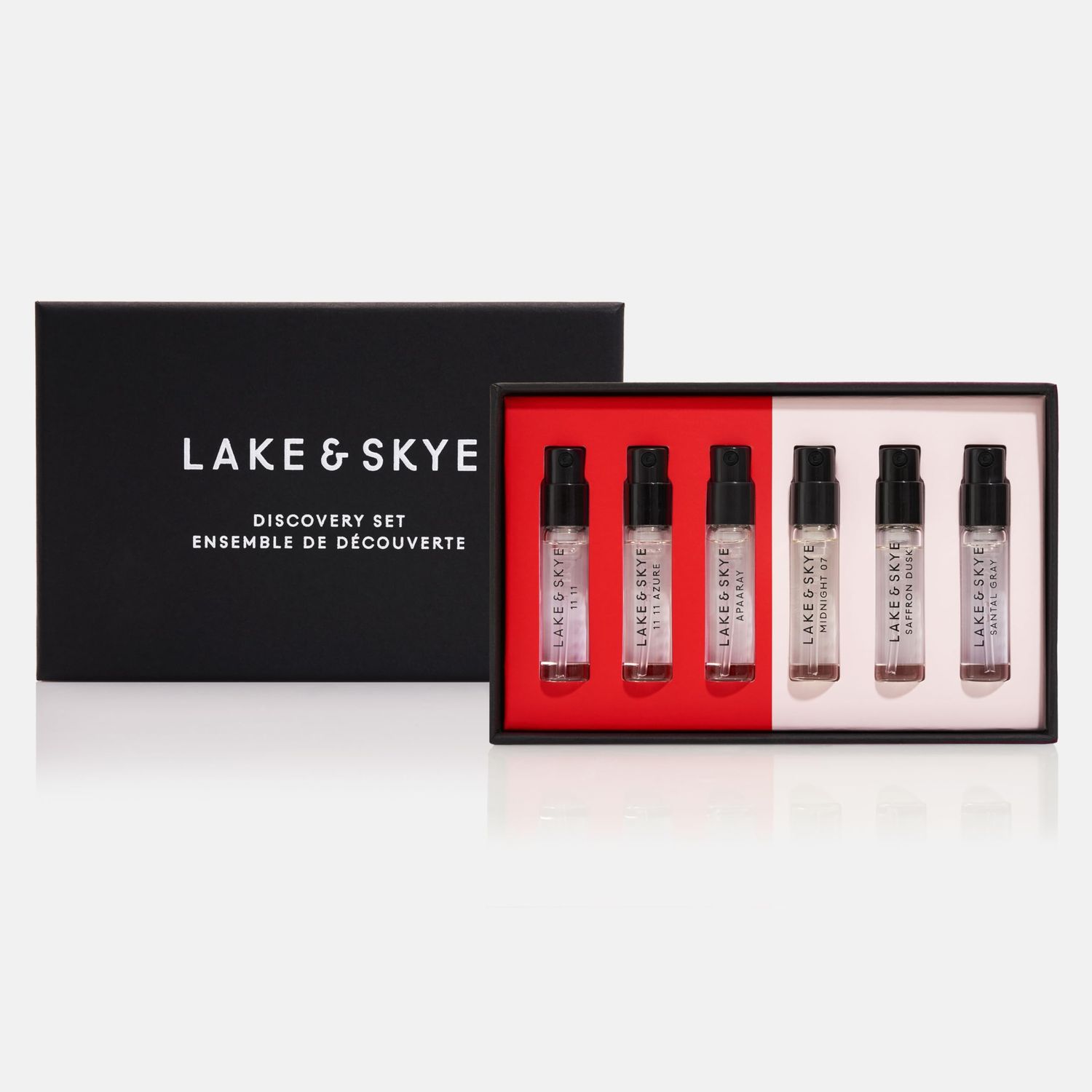 Lake &amp; Skye 6 Piece Discovery Set - Includes 11 11, 11 11 Azure, Apaaray, Midnight 07, Saffron Dusk and Santal Gray - 0.06 fl oz ea (2 ml ea)