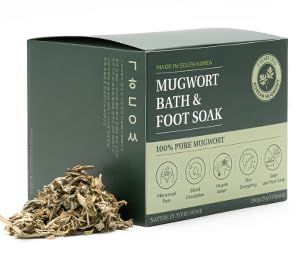 Monage Korean Organic Mugwort Bath and Foot Soak (10 Pack) Natural Home Spa Therapy with Traditional Korean Healing Properties and Relaxation Benefits, Skin Soothing, Muscle Relief, Korean Skin Care