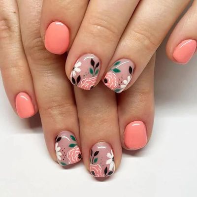 Curvlife Press on Nails Acrylic Fake Nails with Design Full Cover False Nails Reusable Nail Kit with Nail Glue Adhesive Tabs Nail File Artificial Glue on Nails (red-orange color, 30pcs)