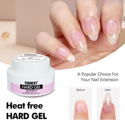 FZANEST Heat Free Builder Nail Gel Clear Hema Free Hard Gel For Nails Extension Sculpting Overlay UV Led Soak Off 01