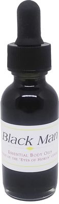 TCEShop Black Man For Men Scented Body Oil Fragrance Glass Dropper Top - Black - 1 oz. - ID38936