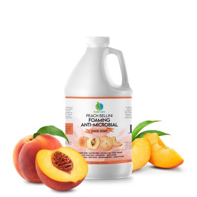 AntiMicrobial Hand Soap - Antibacterial Hand Soap Moisturizing - Liquid Hand Soap Refill Antibacterial - Moisturizing Hand Soap Antibacterial - Gentle Foaming Hand Soap - Peach Bellini, 64 oz