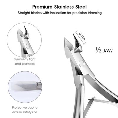 5 Packs Cuticle Trimmer, Cuticle Nippers Professional Stainless Steel Cuticle Cutter Clippers Cuticle Remover, Pedicure Manicure Tools for Fingernails and Toenails