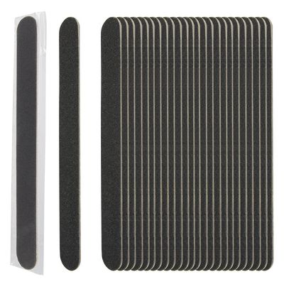 ForPro Professional Collection Wood Nail File, Black, 180/180 Grit, Double-Sided Manicure & Pedicure Nail Files, 7 L x .75 W, Individually-Wrapped, 100-Count