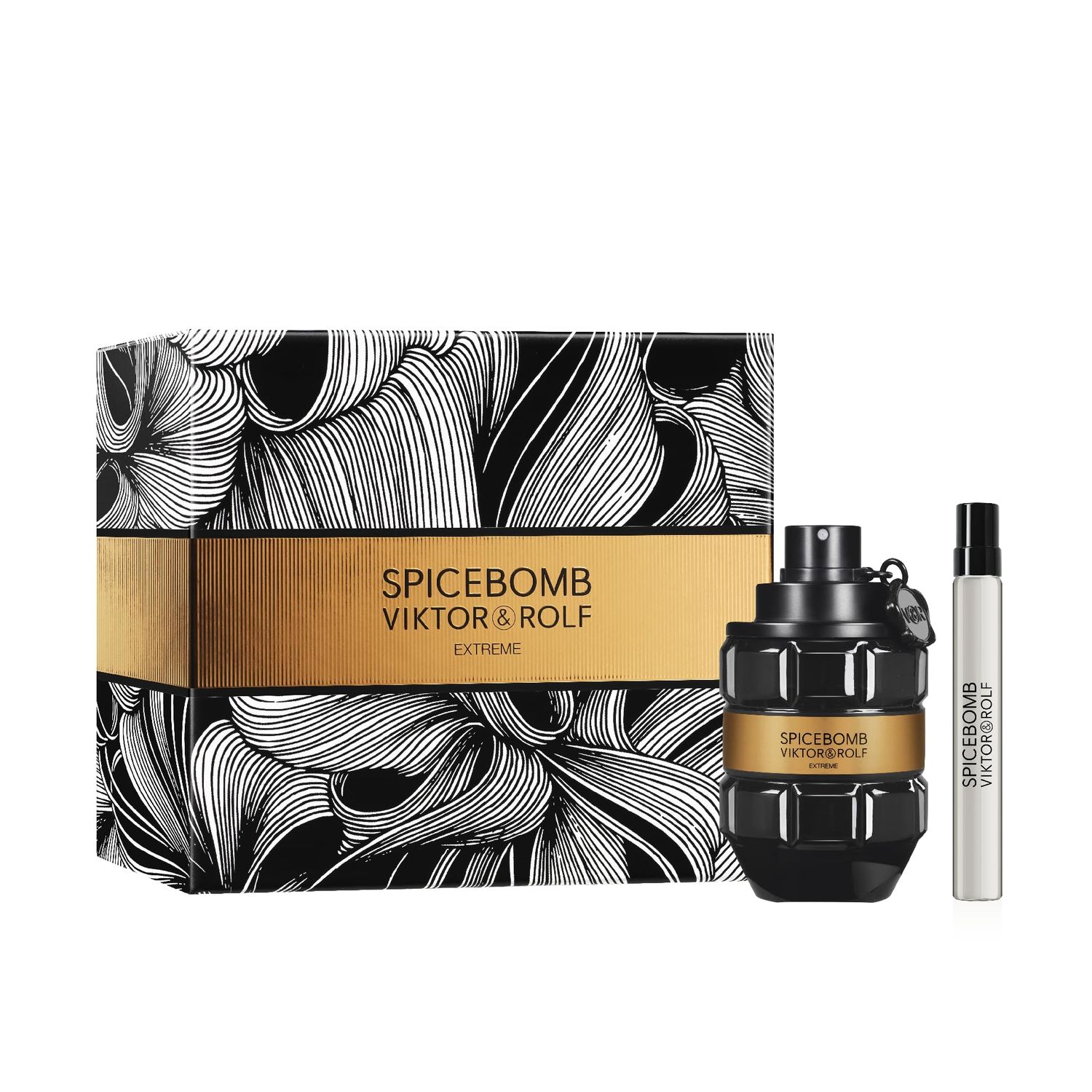 Viktor&amp;Rolf - Spicebomb Eau de Toilette Extreme Mens Cologne Gift Set - Woody &amp; Spicy - Cologne for Men - With Notes of Citrus &amp; Tobacco - 3 Fl Oz &amp; 0.33 Fl Oz