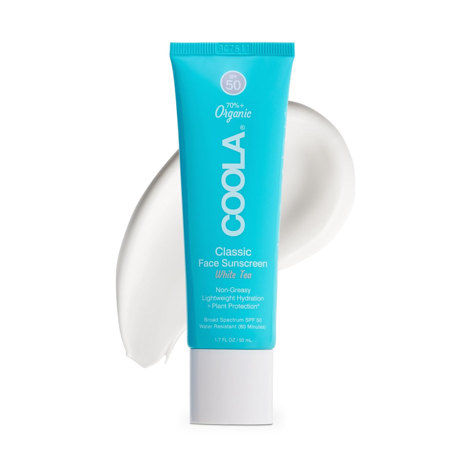 COOLA Organic Face Sunscreen SPF 50 Sunblock Lotion, Dermatologist Tested Skin Care for Daily Protection, Vegan and Gluten Free, White Tea, 1.7 Fl Oz