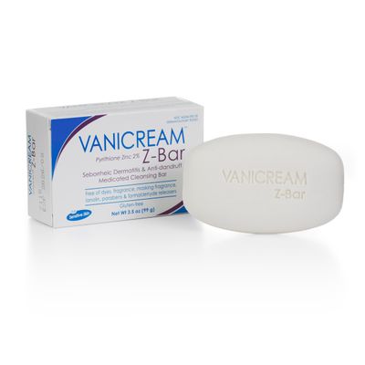 Vanicream Z-Bar, Seborrheic Dermatitis &amp; Anti-dandruff Medicated Cleansing Bar, 2 Pyrithione Zinc Z-Bar Helps Relieve Itching, Redness and Flaking, 3.5 OZ