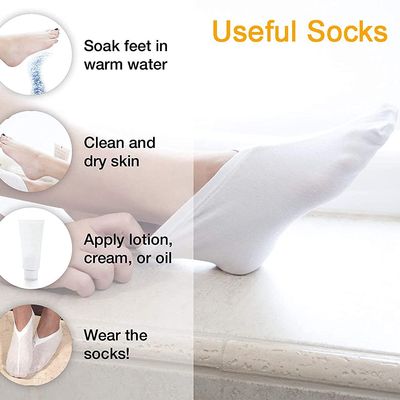 Dry Feet Healing Socks for Men and Women 4 Pair Lotion Moisturizing Socks Spa Overnight Absorbing for Dry Cracked Feet