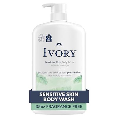 Ivory Gentle Body Wash, Designed for the Whole Family, Free of Dyes Heavy Perfumes Parabens Phthalates &amp; Silicones, Fragnance-Free, 35 oz