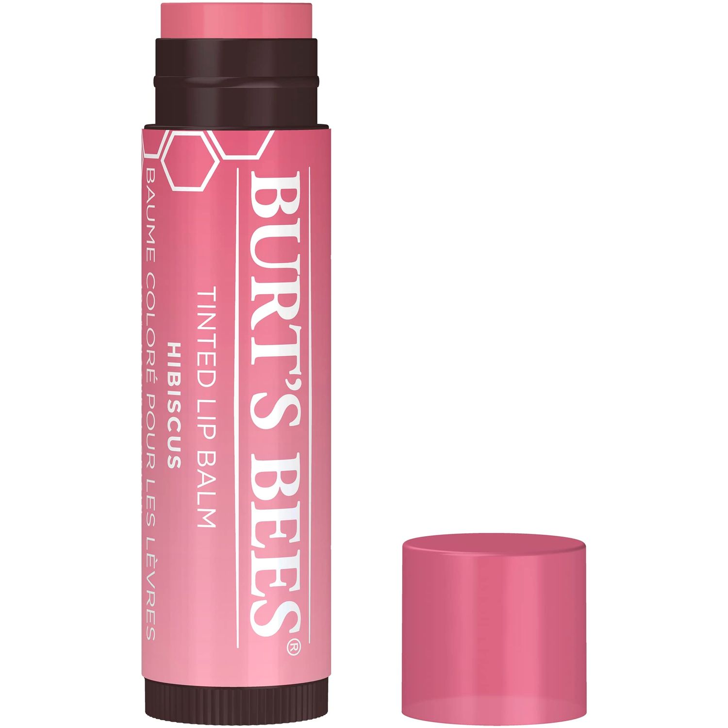 Burts Bees 100 Natural Tinted Lip Balm, Hibiscus with Shea Butter &amp; Botanical Waxes 1 Tube