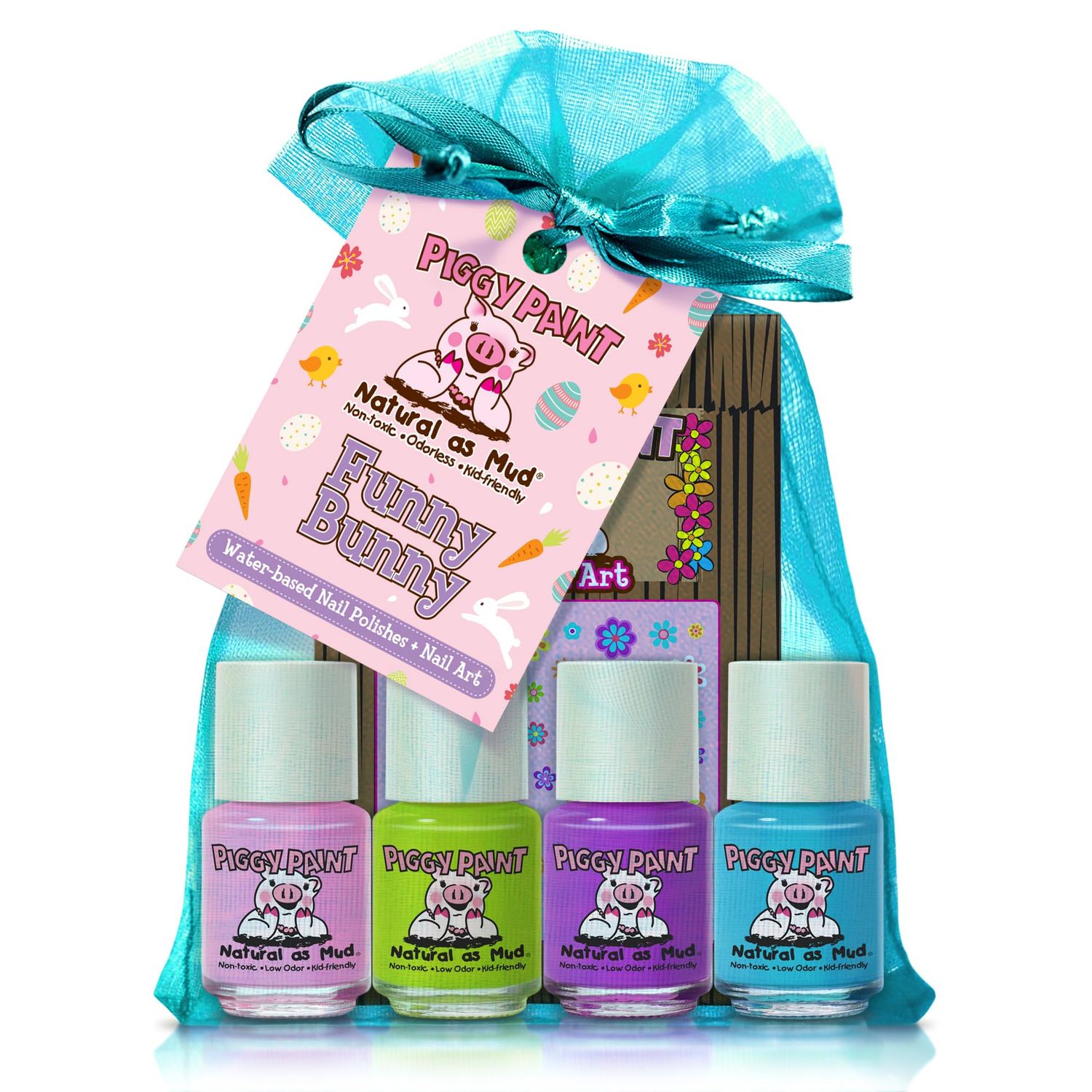 PIGGY PAINT 100 Non-toxic Girls Nail Polish - Safe, Chemical Free Low Odor for Kids, Funny Bunny