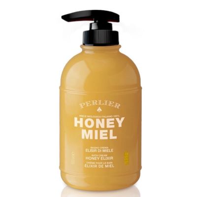 Perlier Sweet Honey Miel Shower &amp; Bath Cream - Nourishing &amp; Soothing Luxury Bath Cream Made with 100 Organic Italian Honey for Deep Moisturization and Hydration (16.9 Fluid Oz.)