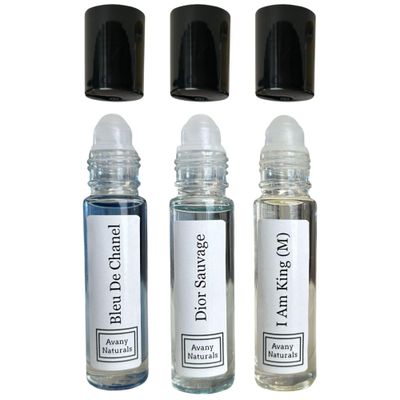 Avany Naturals Cologne Sampler Set Man - Alt Fragrance, Roll on Body Oil Perfume, Scented Body Oils for Man, Travel Size Sample Cologne (Intense Collection)