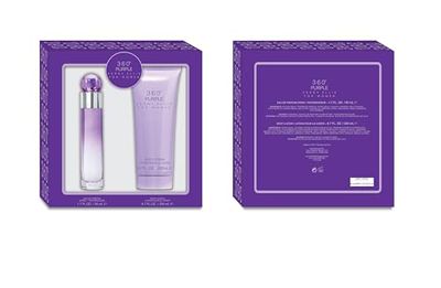 Perry Ellis 360 Purple for Women 2-Piece Gift Set - 1.7 fl oz eau de parfum, 6.7 oz body lotion - blackberry, peach, pink apple, tuberose, muguet, rose, jasmine, mimosa, sandalwood, oak moss, musk