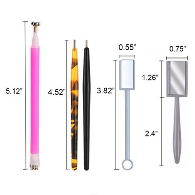 WOKOTO 5Pcs Nail Magnet Tool Set With Double Head Flower Design, Nail Cat Eye Magnets For Nails Polish Magnet Pens And Strong Magnet Stick For Magnetic Cat Eye Gel Polish Nail Art Magnet Wand
