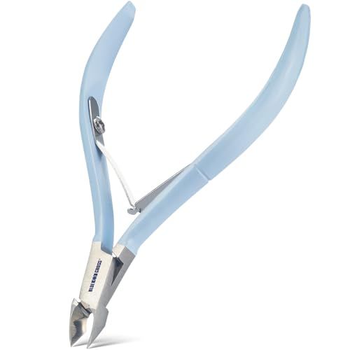 Blue Cross Cuticle Remover Nippers, Professional Nail Care Cutter &amp; Trimmer, Fingernail Toenail Clippers Tool for at Home DIY Manicures with Stainless Steel Sharp Durable Blades, 6mm Jaw Size, Blue
