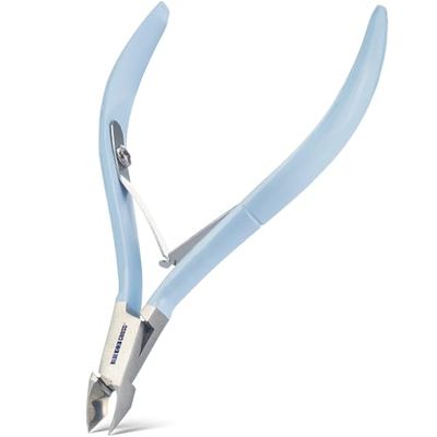 Blue Cross Cuticle Remover Nippers, Professional Nail Care Cutter &amp; Trimmer, Fingernail Toenail Clippers Tool for at Home DIY Manicures with Stainless Steel Sharp Durable Blades, 6mm Jaw Size, Blue