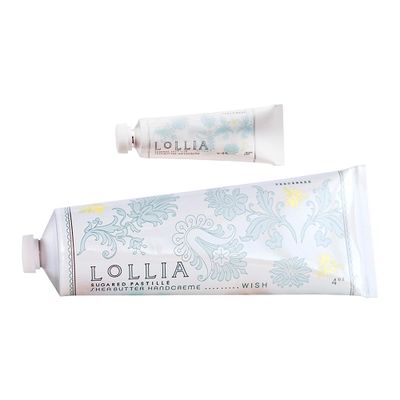 LOLLIA Wish No. 22 Handcreme Bundle, .33 oz. &amp; 4 oz. - Sugared Pastille - Scented Hand Cream for Women, Moisturizing Hand Lotion for Dry Hands, Shea Butter &amp; Cocoa Butter, Quick Absorbing Lotion