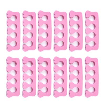 Quacc 12pcs Sponge Toe Separators Soft Finger Separators Toe Divider Spacer for Polishing Pedicure Manicure Coating Gel Painting Nail Art Beauty Accessories
