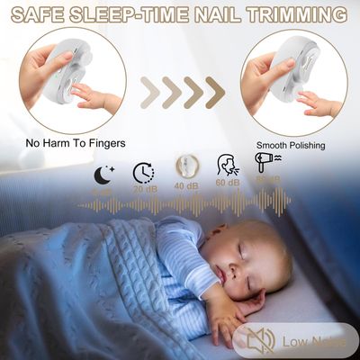 2-in-1 Electric Nail Clippers & Polisher, Automatic Toenail Clippers for Seniors, Adults & Babies, Rechargeable Quiet Trimmer with LED, Built-in Collector, Portable Nail Cutter for Home & Travel