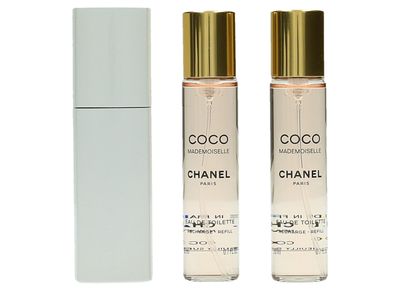 Coco Mademoiselle by Chanel for Women, Set (Eau De Toilette Spray 0.7 Ounce, Two Eau De Toilette Refills, 0.7 Ounce Each)