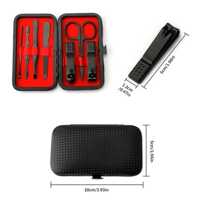 Manicure Set Nail Clippers Nail Tools Pedicure Supplies Nail Clippers for Women Men Easter Basket Stuffers Fingernail Toenail Clippers 8 in 1 Manicure Tools Black with Leather Travel Case