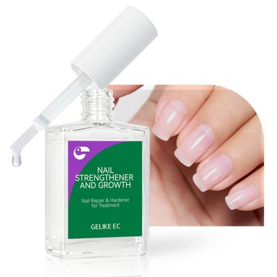 Nail Repair Strengthener for Home Care: Gelike EC 6 in 1 Natural Nail Protein Hardener Extra Strong and Growth - Long Lasting and Fast Dry Polish for Damaged Weak Splitting Break Treatment(Clear 15ml)