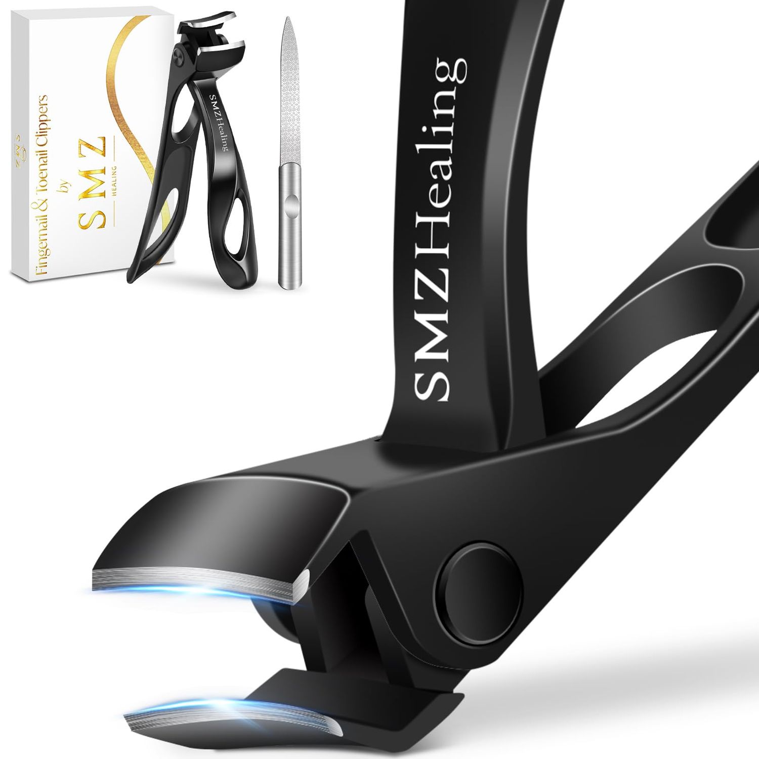 Angled Nail Clippers for Men Women, 2025 Upgrade 15 Curved Head Large Toe Nail Clippers for Seniors Thick Nails, Wide Jaw Opening Heavy Duty Fingernail Clipper with Long Handle