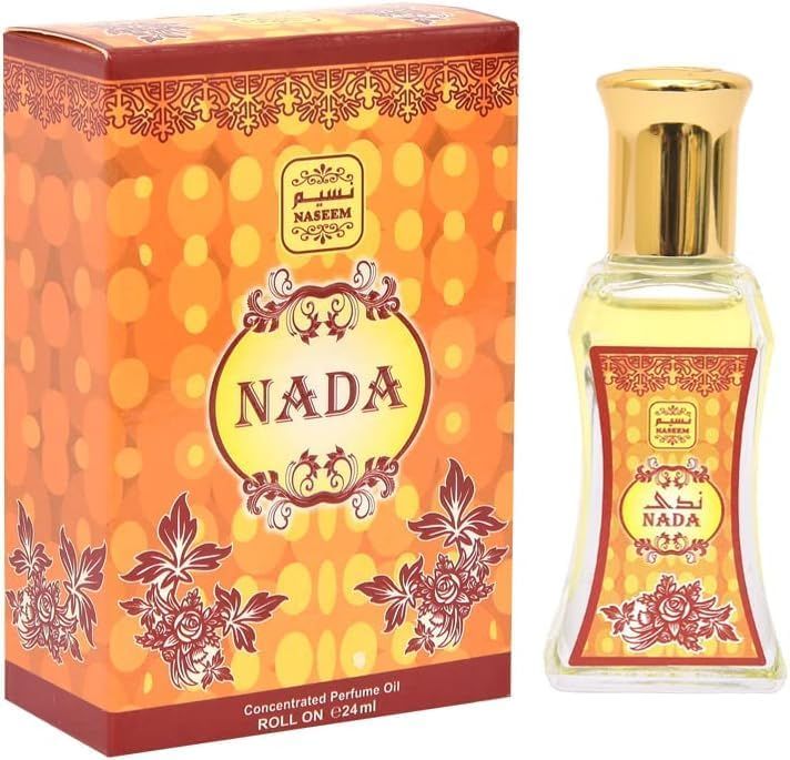 NASEEM Nada Roll On Perfume Oil for Men &amp; Women 24ml - Alcohol Free Eau De Parfum with Intense Strawberry, Vanilla, Musk &amp; Sandalwood Notes - Long Lasting Fragrance for All-Day Freshness