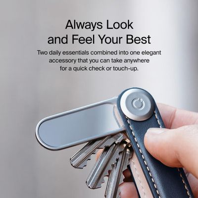 Orbitkey Nail File & Mirror for Key Organizer or Key Ring, Add On | 2-in-1 Compact Beauty Tool Nail File & Mirror | Made with Stainless Steel, Slim and Durable