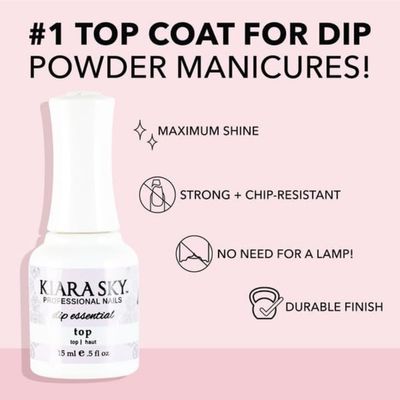 KIARA SKY Dip Manicure Nail Liquid Essentials | 0.5 fl oz | Step 4 Top Coat (creates shine, protects nails from suns harmful rays)