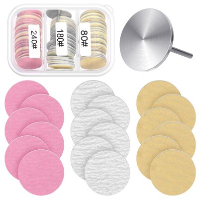 60Pcs Sanding Paper Discs with Metal Nail Drill Bit 25mm,Sanding Disc Nail Drill Bits Replacement,Pedicure Drill for Remover Dead Skin,Manicure Pedicure,Electric Foot Grinder(80180240)