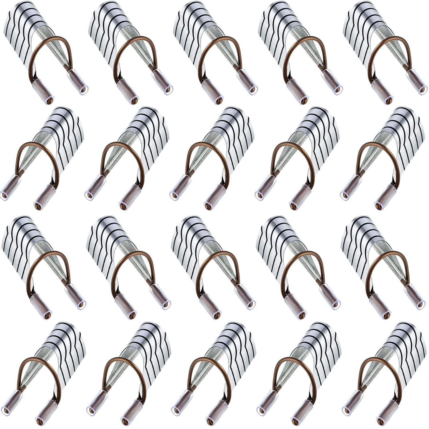 20 Pieces Reusable Nail Extension Forms Guide Protector Nail Tips Acrylic UV Gel Protector for Salon Home Supply(Silver)