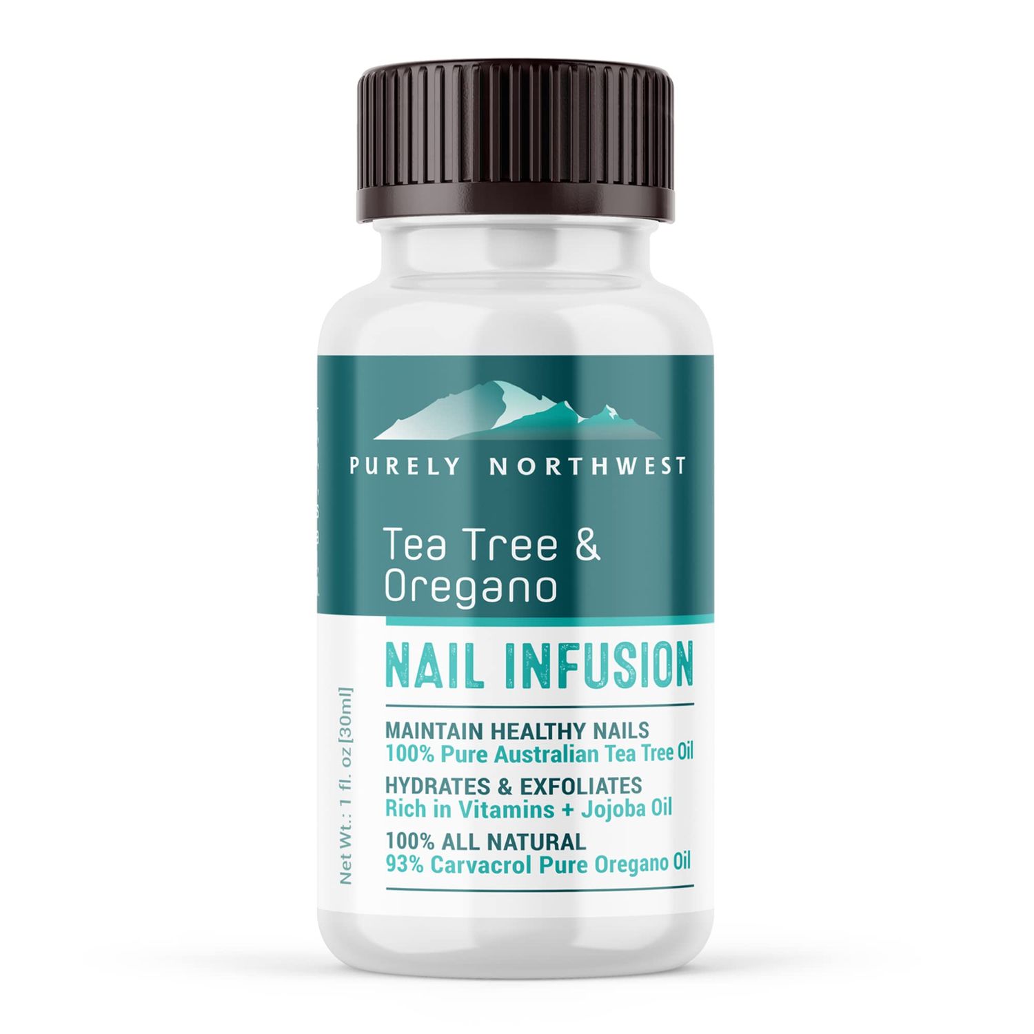 Toenail Fungus Extra Strength Solution-Thick Discolored Nail Repair, Ingrown Nails, Dry Cracked Nails &amp; Cuticles-All Natural with Tea Tree &amp; Oregano Oil: by Purely Northwest USA 1oz