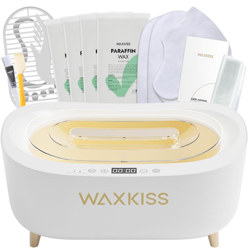 Waxkiss Intelligent Paraffin Wax Machine for Hands &amp; Feet, Fast Melting 4500ml Large Capacity Paraffin Bath Warmer Kit with Paraffin Blocks