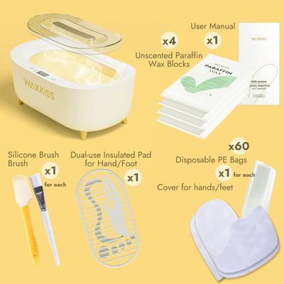 Waxkiss Intelligent Paraffin Wax Machine for Hands &amp; Feet, Fast Melting 4500ml Large Capacity Paraffin Bath Warmer Kit with Paraffin Blocks