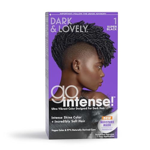 SoftSheen-Carson Dark and Lovely Ultra Vibrant Permanent Hair Color Go Intense Hair Dye for Dark Hair with Olive Oil for Shine and Softness, Super Black