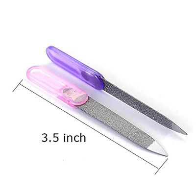 LUXXII (8 Pack) 3.5 inch Stainless Steel Metal Nail File for Fingernails, Toenails, Scraping, Strengthening, Finger Manicure File